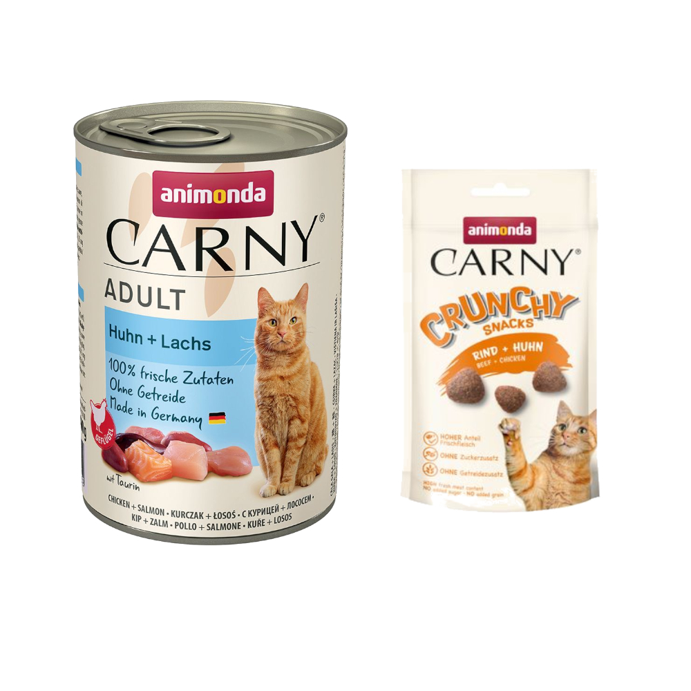 6 x 400 g Animonda Carny Adult + 50 g Crunchy Snack Rind & Huhn gratis! - Huhn & Lachs 6 x 400 g Animonda Carny Adult + 50 g Crunchy Snack Rind & Huhn gratis! - Huhn & Lachs von Animonda Carny