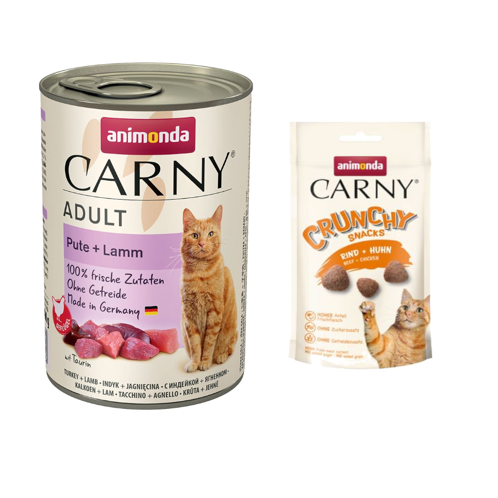 6 x 400 g Animonda Carny Adult + 50 g Crunchy Snack Rind & Huhn gratis! - Pute & Lamm 6 x 400 g Animonda Carny Adult + 50 g Crunchy Snack Rind & Huhn gratis! - Pute & Lamm von Animonda Carny