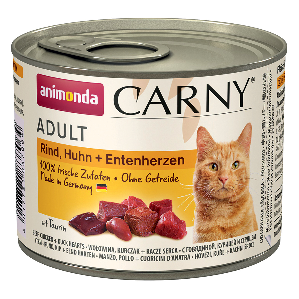 animonda Carny Adult 6 x 200 g - Rind, Huhn & Entenherzen von Animonda Carny