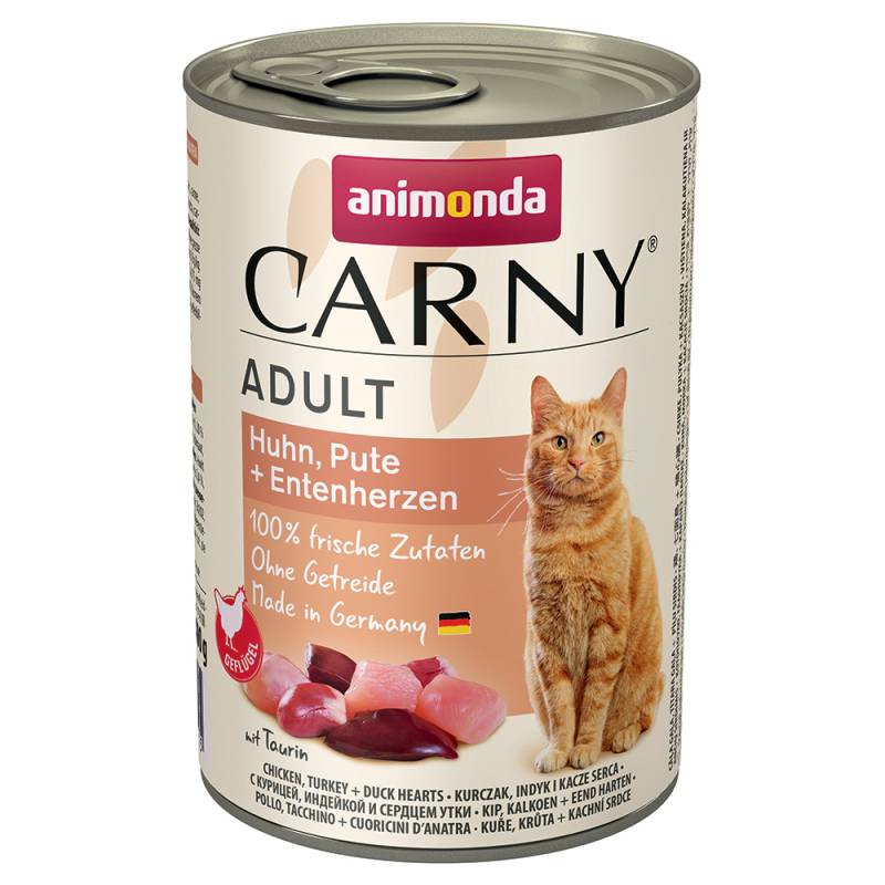 animonda Carny Adult 6 x 400 g - Huhn, Pute & Entenherzen von Animonda Carny