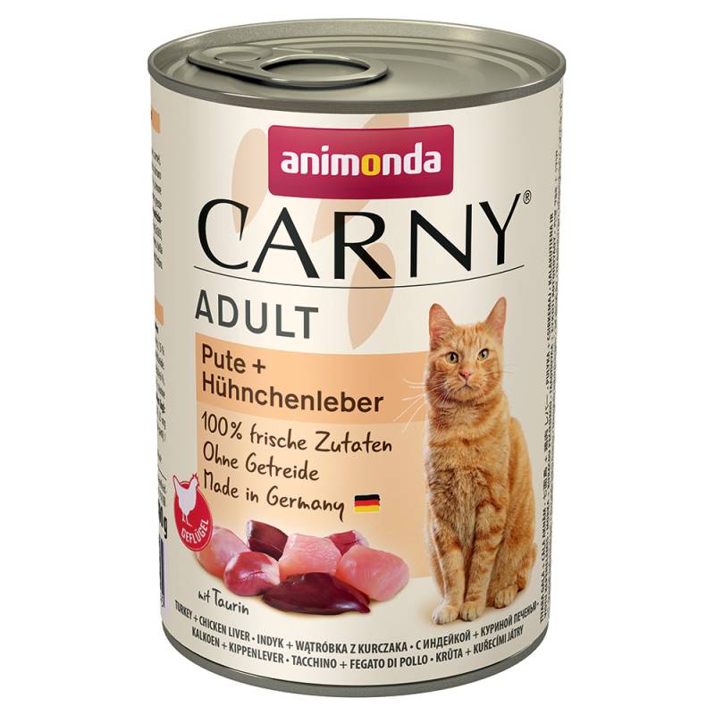 animonda Carny Adult 6 x 400 g - Pute & Hühnchenleber von Animonda Carny