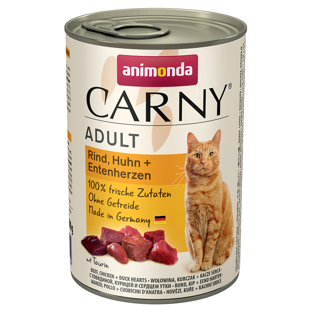 animonda Carny Adult 6 x 400 g - Rind, Huhn & Entenherzen von Animonda Carny