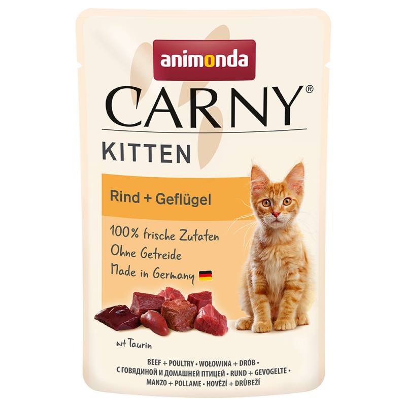 animonda Carny Kitten Pouch 12 x 85 g - Rind + Geflügel von Animonda Carny