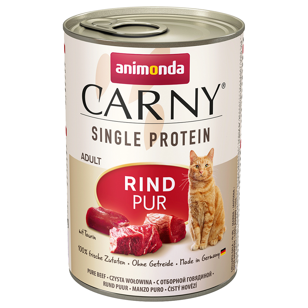 Sparpaket animonda Carny Single Protein Adult 24 x 400 g - Rind pur von Animonda Carny