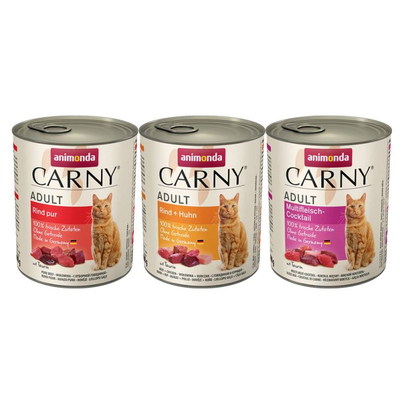 Probierpaket animonda Carny Adult 6 x 800 g - Mixpaket (Rind) von Animonda Carny