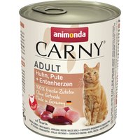 animonda Carny Adult 800g x 24 - Sparpaket - Huhn, Pute & Entenherzen von Animonda Carny