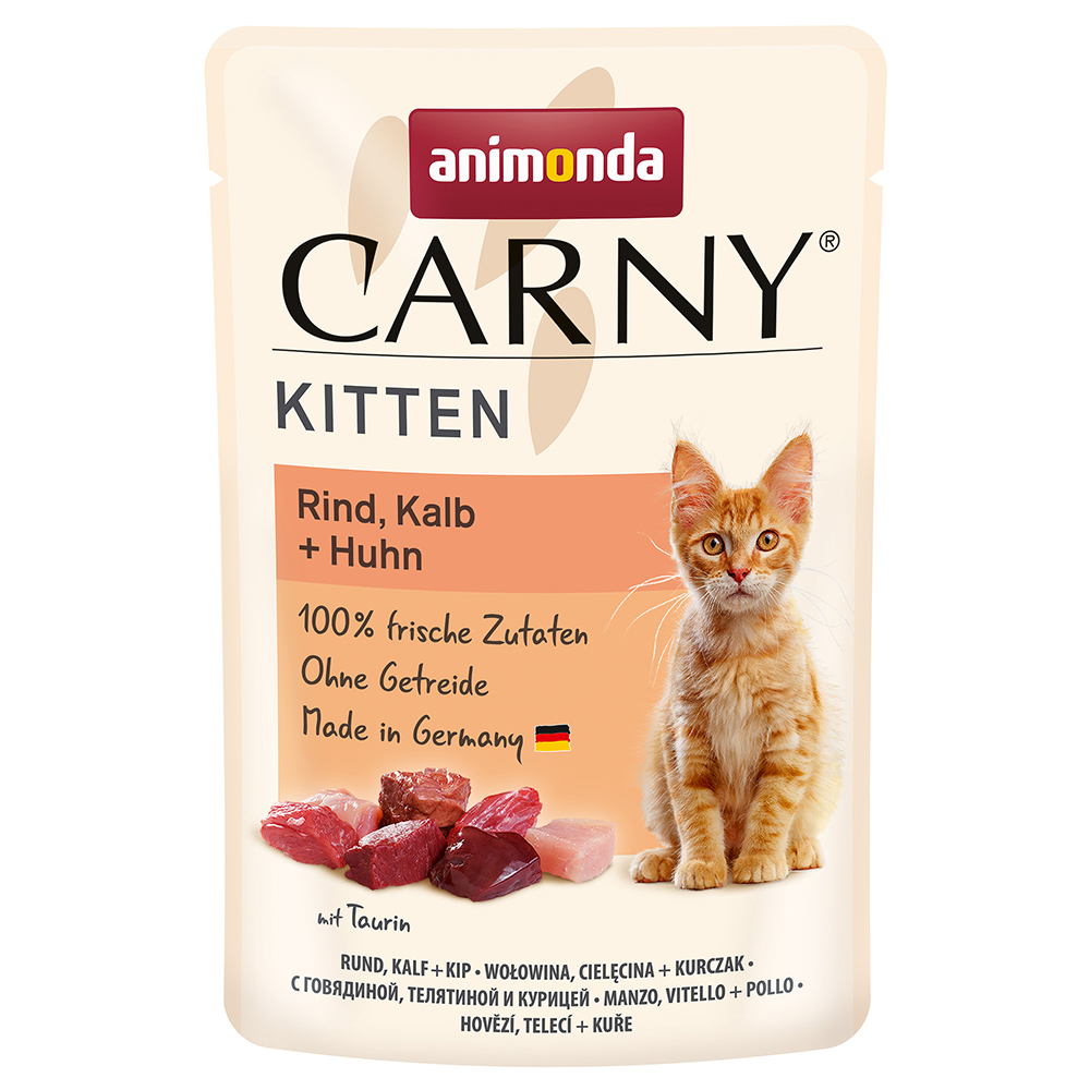 Sparpaket animonda Carny Kitten Pouch 24 x 85 g - Rind, Kalb + Huhn von Animonda Carny