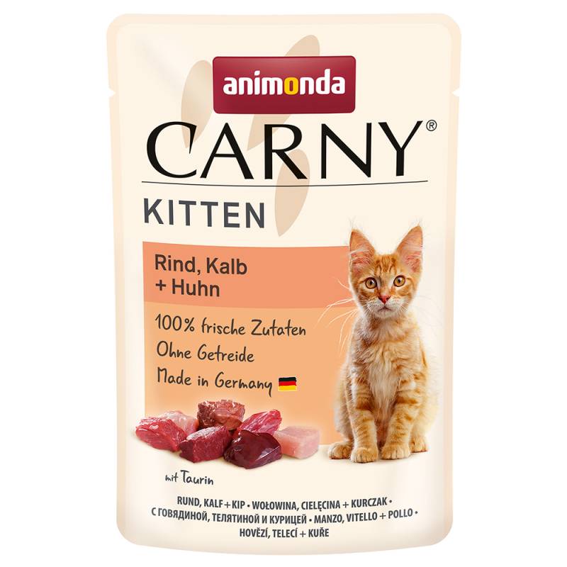 Sparpaket animonda Carny Kitten Pouch 24 x 85 g - Rind, Kalb + Huhn von Animonda Carny