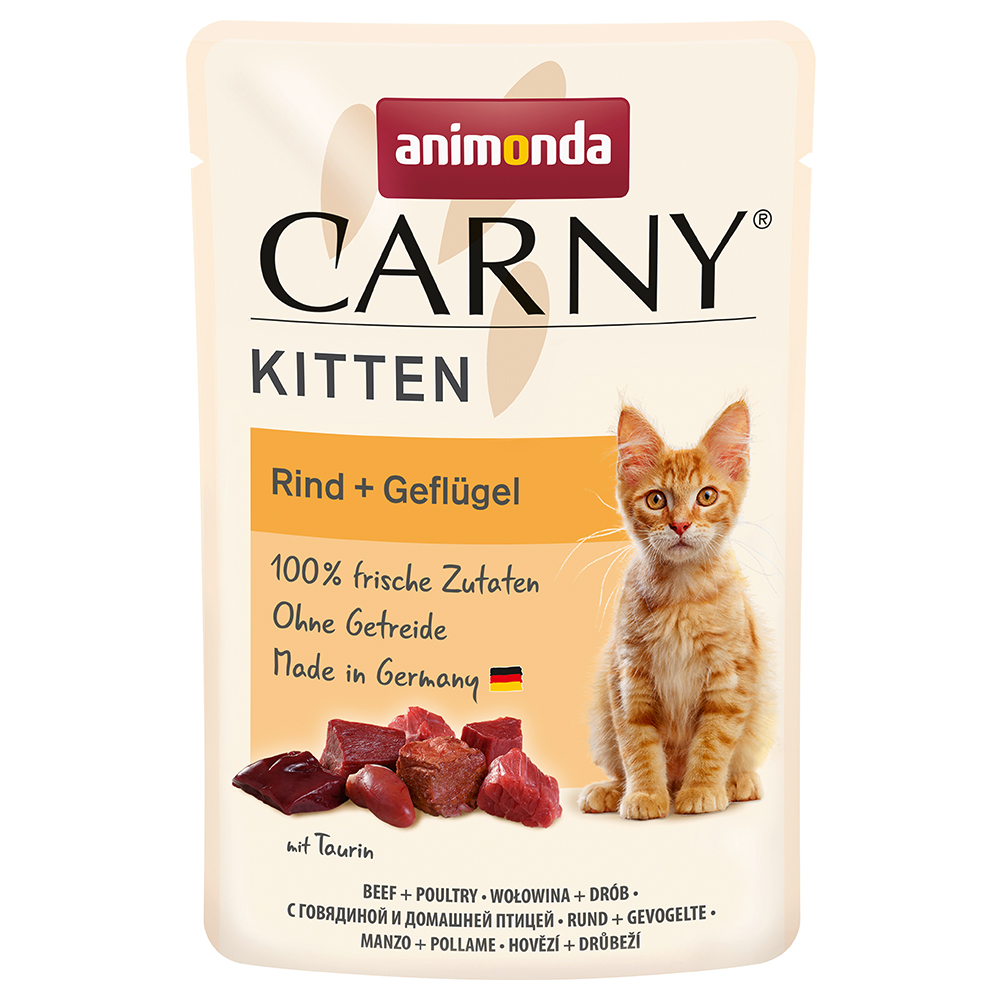 Sparpaket animonda Carny Kitten Pouch 24 x 85 g - Rind + Geflügel von Animonda Carny