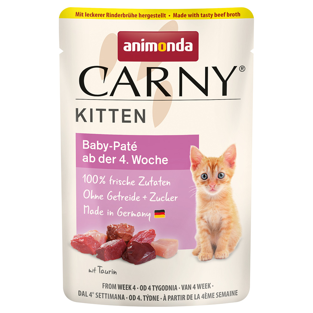 Sparpaket animonda Carny Kitten Pouch 24 x 85 g - Baby-Paté mit Rinderbrühe von Animonda Carny