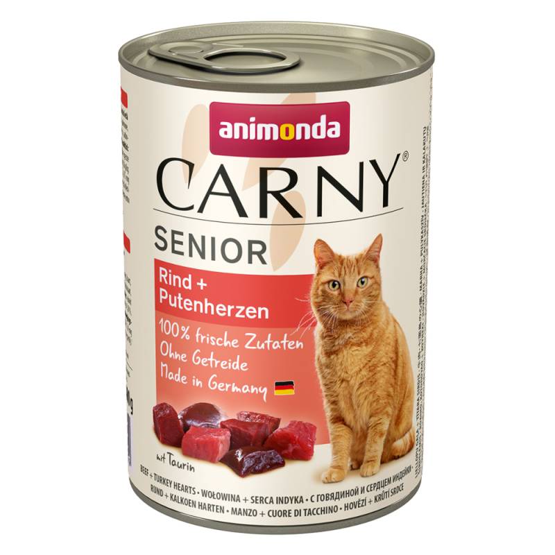 Sparpaket animonda Carny Senior 24 x 400 g - Rind + Putenherzen von Animonda Carny