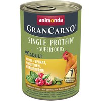 animonda GranCarno Adult Superfoods 6 x 400 g - Huhn + Spinat, Himbeeren, Kürbiskerne von Animonda GranCarno