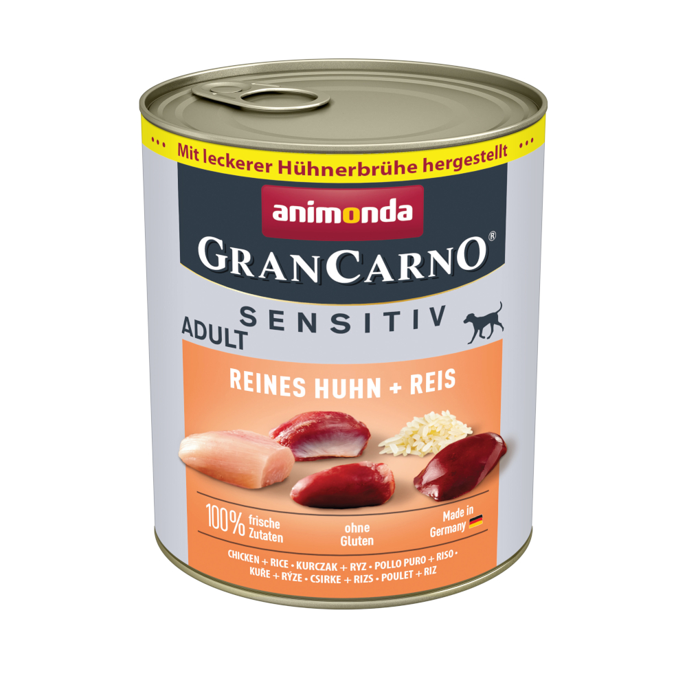 Sparpaket animonda GranCarno Adult Sensitive 24 x 800 g - Reines Huhn & Reis von Animonda GranCarno