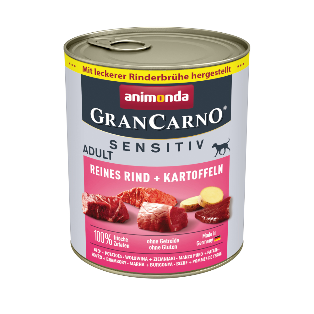 Sparpaket animonda GranCarno Adult Sensitive 24 x 800 g - Reines Rind & Kartoffeln von Animonda GranCarno