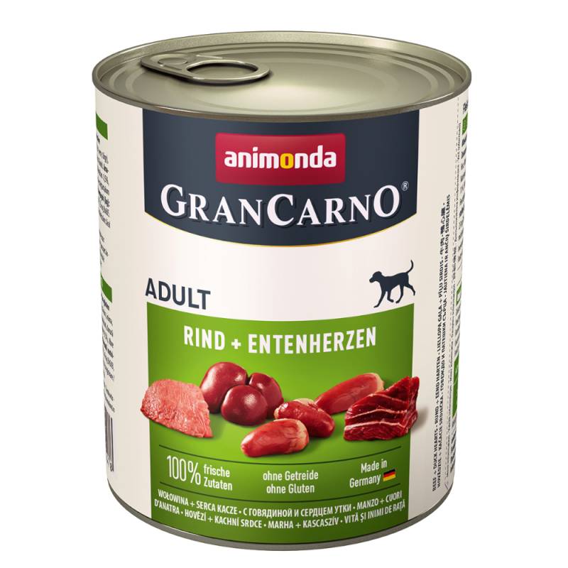 Sparpaket animonda GranCarno Original 12 x 800 g - Rind & Entenherzen von Animonda GranCarno