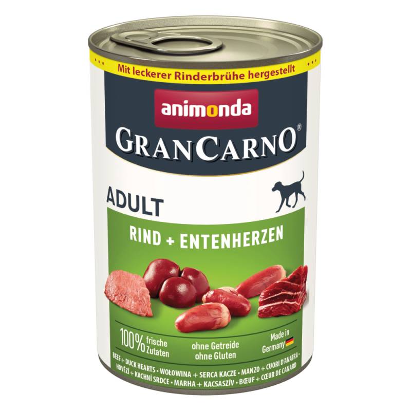 Sparpaket animonda GranCarno Original 12 x 400 g - Rind + Entenherzen von Animonda GranCarno