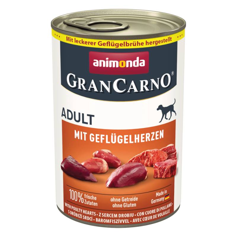 Sparpaket animonda GranCarno Original 12 x 400 g - mit Geflügelherzen von Animonda GranCarno