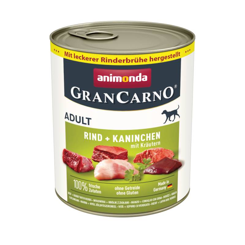 Sparpaket animonda GranCarno Original 12 x 800 g - Rind + Kaninchen mit Kräutern von Animonda GranCarno