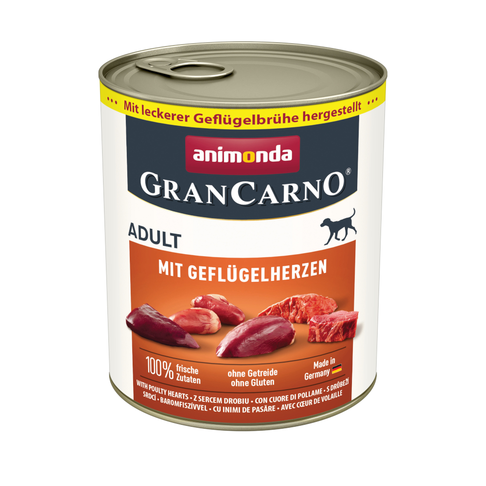 Sparpaket animonda GranCarno Original 12 x 800 g - mit Geflügelherzen von Animonda GranCarno