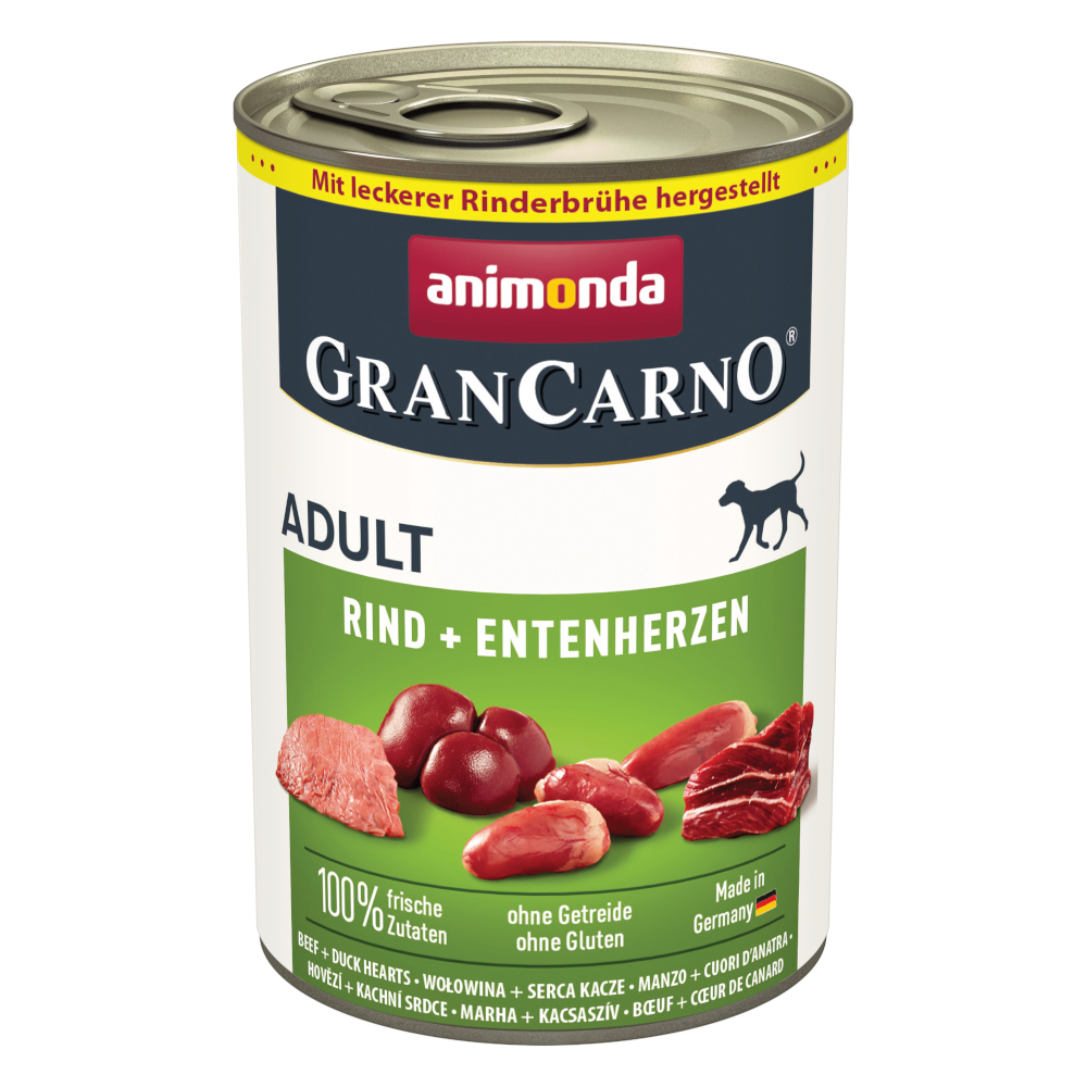 Sparpaket animonda GranCarno Original 24 x 400 g - Rind + Entenherzen von Animonda GranCarno