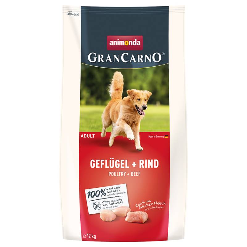 animonda GranCarno Adult Geflügel + Rind - Sparpaket: 2 x 12 kg von Animonda GranCarno