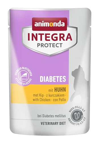 animonda INTEGRA PROTECT Katzenfutter nass Diabetes mit Huhn (24 x 85g), vom Tierarzt empfohlen bei Diabetes Mellitus, mit Veterinären entwickeltes Diätalleinfutter für erwachsene Katzen von Animonda Integra Protect