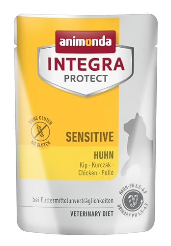 animonda INTEGRA PROTECT Katzenfutter nass Sensitive Huhn (24 x 85g), vom Tierarzt empfohlen bei Futtermittelallergie, mit Veterinären entwickeltes Diätalleinfutter für erwachsene Katzen von Animonda Integra Protect