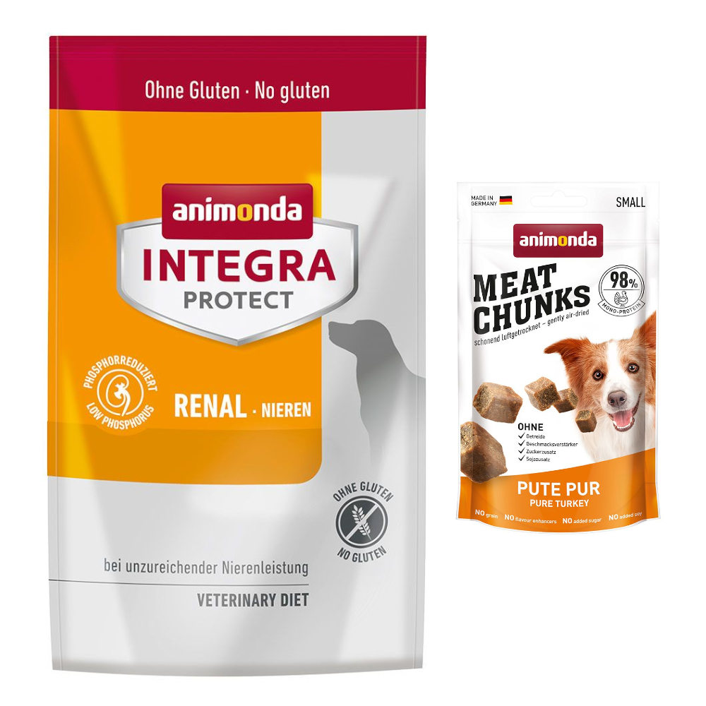 animonda Integra Protect Trockenfutter + 60 g Meat Chunks Small Snack gratis! - 4 kg Niere Renal von Animonda Integra