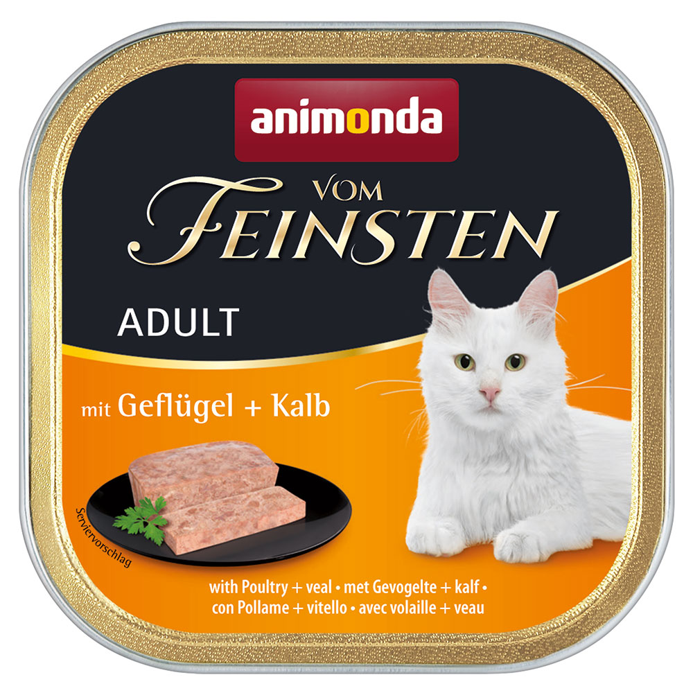 animonda Kombi-Paket: 32 x 100 g Vom Feinsten Adult + 20 x 15 g Milkies Selection - Geflügel & Kalb + Milkies Snack (4 Sorten) von Animonda Vom Feinsten