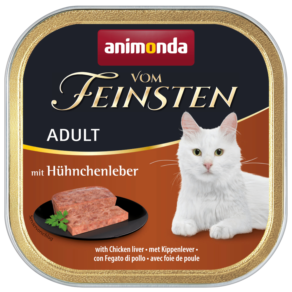 animonda Kombi-Paket: 32 x 100 g Vom Feinsten Adult + 20 x 15 g Milkies Selection - Hühnchenleber + Milkies Snack (4 Sorten) von Animonda Vom Feinsten