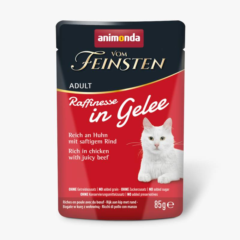 Animonda Vom Feinsten Adult Raffinesse in Gelee 24 x 85 g - reich an Huhn mit Rind von Animonda Vom Feinsten