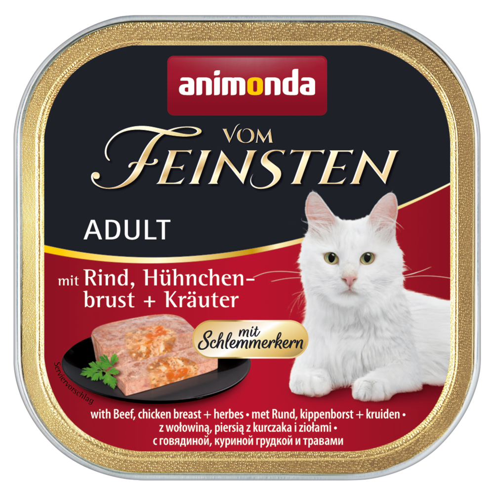 Megapack animonda vom Feinsten Adult 32 x 100 g - Schlemmerkern mit Rind, Hühnchenbrust & Kräuter von Animonda Vom Feinsten