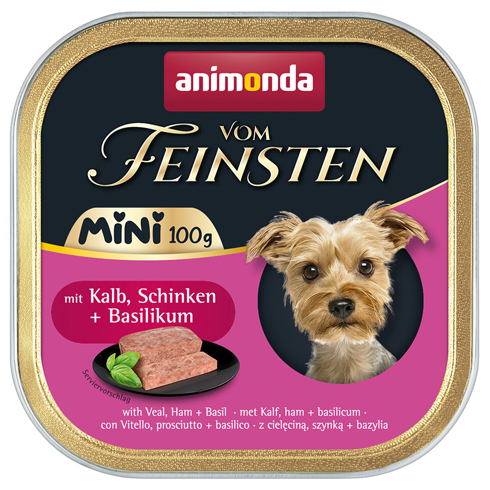 Sparpaket animonda vom Feinsten Adult Mini 64 x 100 g - mit Kalb, Schinken + Basilikum von Animonda Vom Feinsten