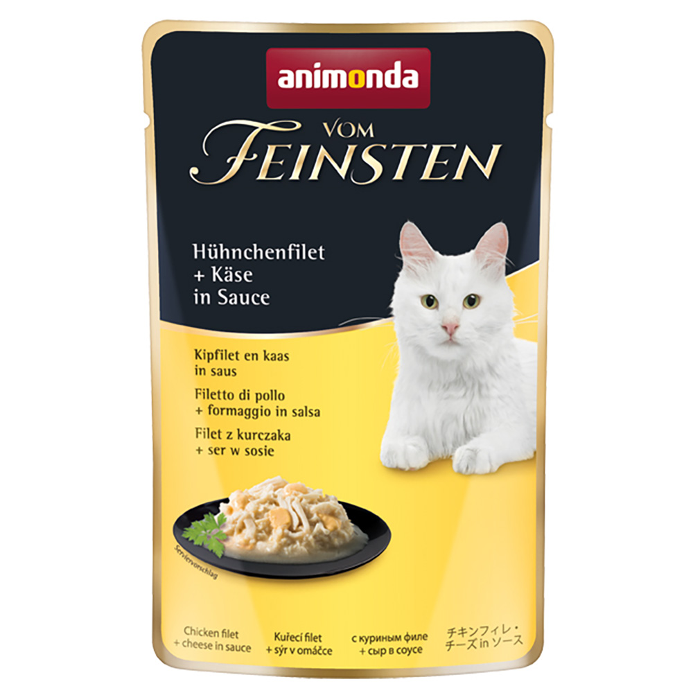 Sparpaket  animonda vom Feinsten Pouch 36 x 50 g - Hühnchenfilet + Käse in Sauce von Animonda Vom Feinsten