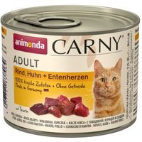 animonda Carny Nassfutter Katze Adult Rind, Huhn & Entenherzen 6x200 g von Animonda