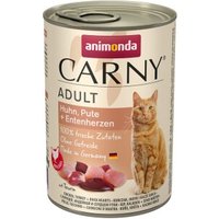 animonda Carny Nassfutter Katze Adult 6x400 g Huhn, Pute & Entenherzen von Animonda