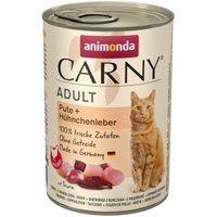 animonda Carny Nassfutter Katze Adult 6x400 g Pute & Hühnchenleber von Animonda