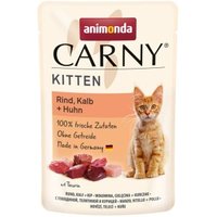 animonda Carny Nassfutter Katze Kitten Rind, Kalb & Huhn 24x85 g von Animonda