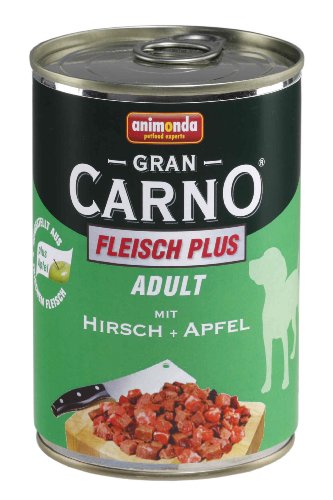 Animonda Gran Carno Hundefutter Adult Rind + Hirsch mit Apfel, 6er Pack (6 x 400 g) von animonda Vom Feinsten
