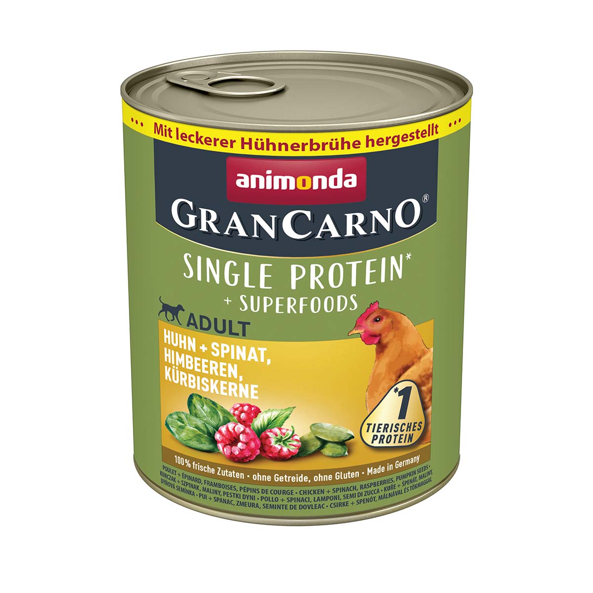 animonda GranCarno superfoods Huhn + Spinat + Himbeer + Kürbiskern 24x800g von animonda GranCarno