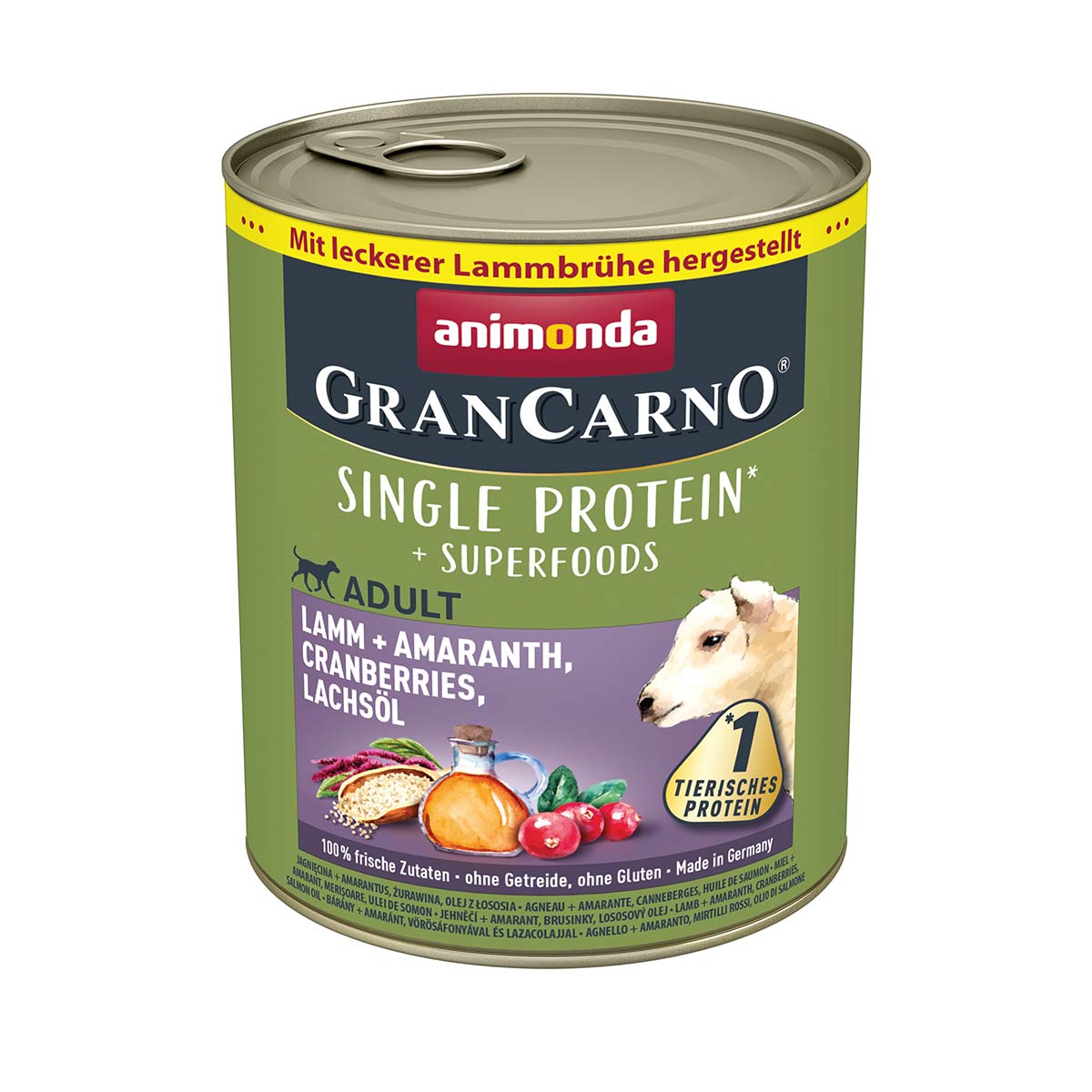 animonda GranCarno superfoods Lamm + Amarant + Cranberry + Lachsöl 24x800g von animonda GranCarno