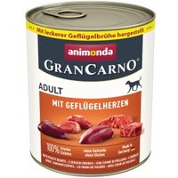 animonda GranCarno Original Nassfutter Hund Adult, Geflügelherzen 6x800 g von Animonda