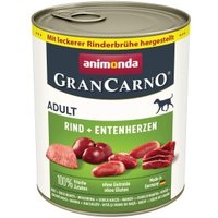 animonda GranCarno Original Nassfutter Hund Adult, Rind & Entenherzen 6x800 g von Animonda