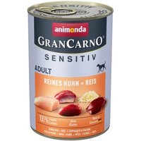 animonda GranCarno Sensitiv Nassfutter Hund Adult, Huhn & Reis 6x400 g von Animonda