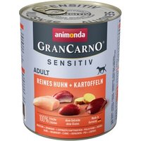 animonda GranCarno Sensitiv Nassfutter Hund Adult, Huhn & Kartoffel 6x800 g von Animonda