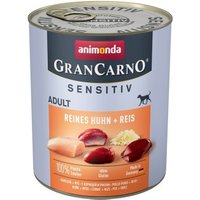 animonda GranCarno Sensitiv Nassfutter Hund Adult, Huhn & Reis 6x800 g von Animonda