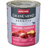 animonda GranCarno Sensitiv Nassfutter Hund Adult, Rind & Kartoffel 6x800 g von Animonda