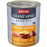 animonda GranCarno Sensitiv Nassfutter Hund Adult, Pute & Kartoffel 24x800 g von Animonda