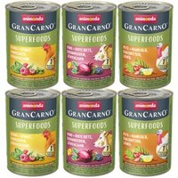 animonda GranCarno Superfoods Nassfutter Hund Adult, Mixpaket 6x400 g von Animonda