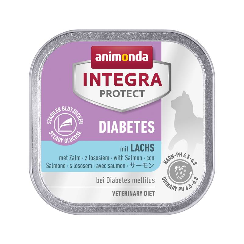 Animonda Integra Protect Diabetes Katzenfutter - Schälchen - Lachs - 16 x 100 g von Animonda